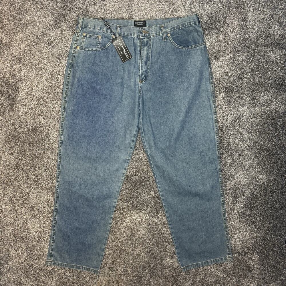Gionfriddo Sportswear Jeans Mens 38x32 Blue Comfort Fit Made In Italy NWT